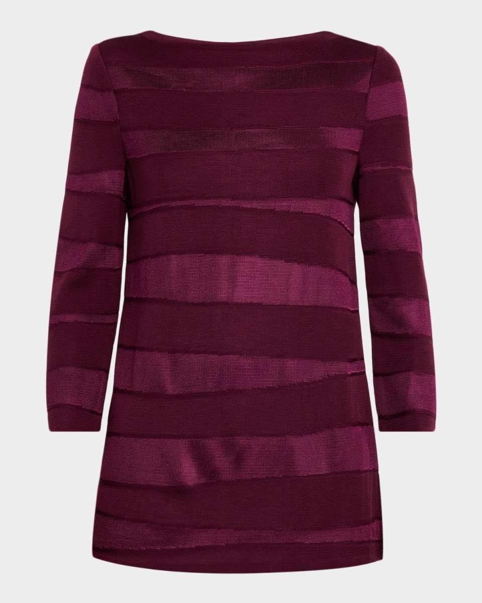 Horizontal Striped Tonal Knit Tunic